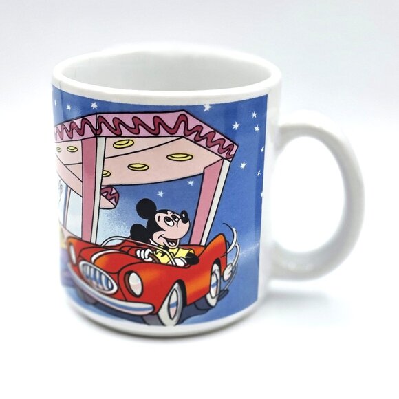 Vintage Walt Disney Minnie's Dinner Mickey Donald Daisy Duck Vtg Cars Coffee Mug - Picture 4 of 10